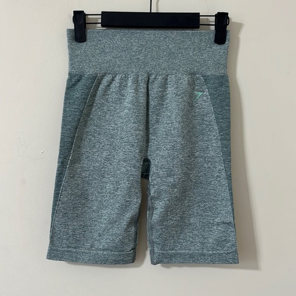 Gymshark Flex Cycling Bike Shorts Studio Green Marl Size Medium - Picture 2 of 7
